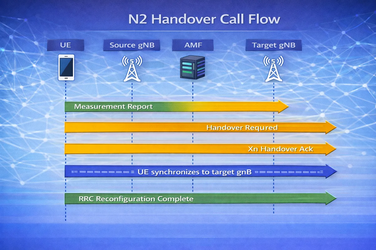 5G N2 handover call flow diagram