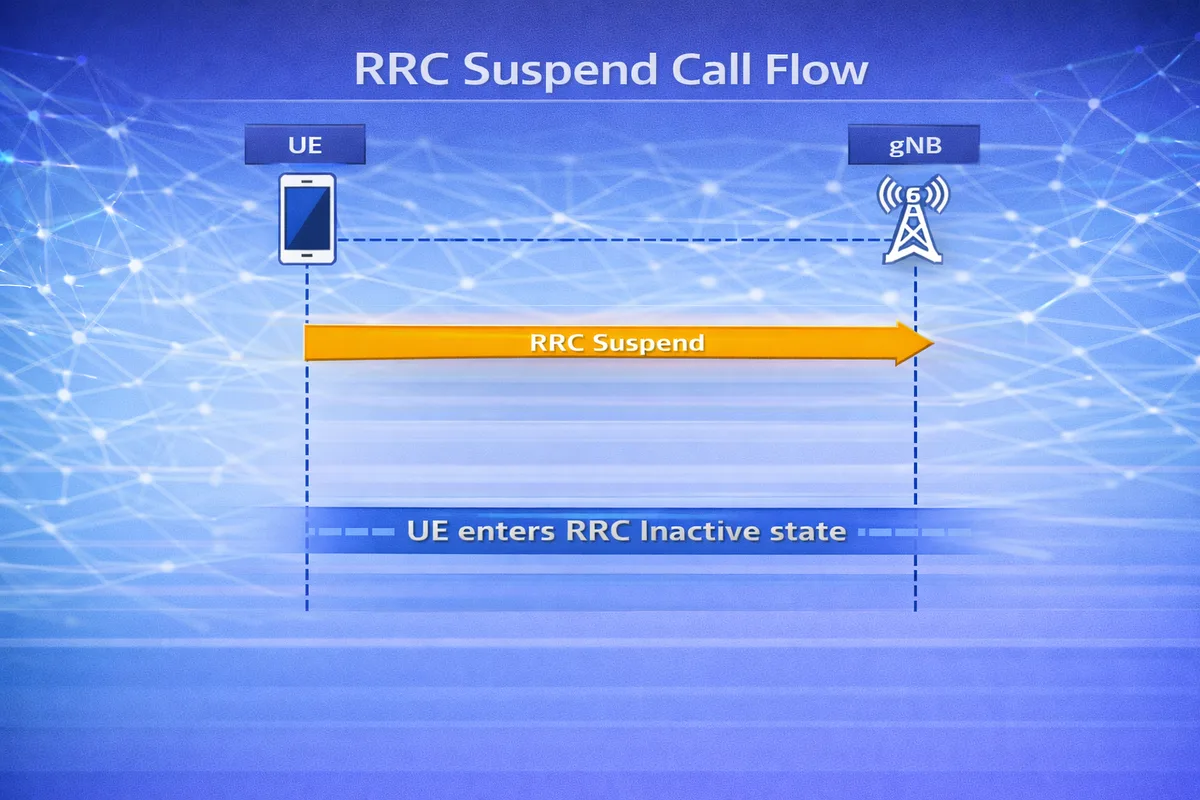 5G RRC suspend call flow diagram
