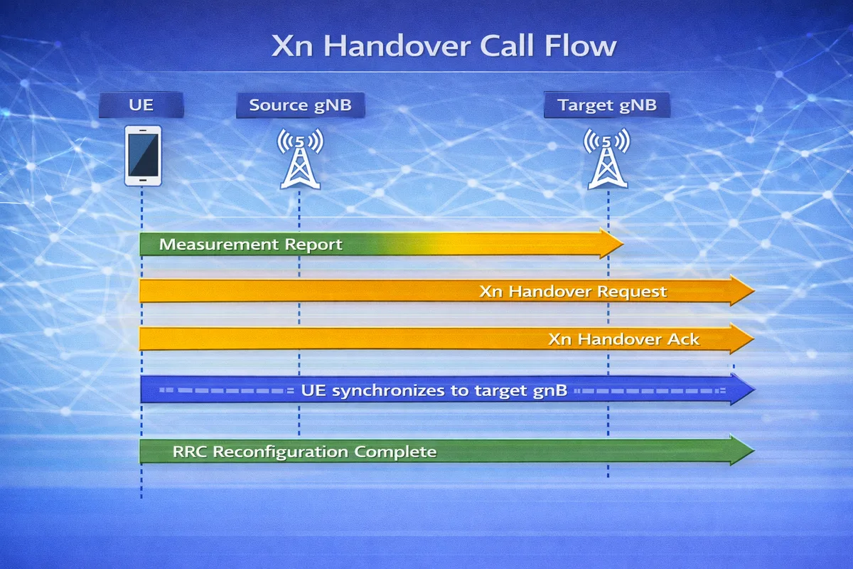 5G Xn handover call flow diagram